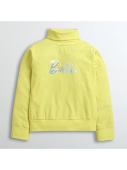 TINY GIRL - Barbie Brand Name Printed Yellow Sweatshirt