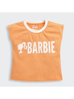 TINY GIRL - Barbie Character Print with Bold Logo T-Shirt