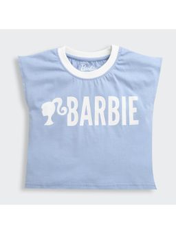 TINY GIRL - Barbie Character Print with Bold Logo T-Shirt