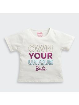 TINY GIRL - Barbie Typography T-Shirt-White