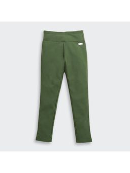 TINY GIRL - Olive Solid Skinny Fit Jeggings