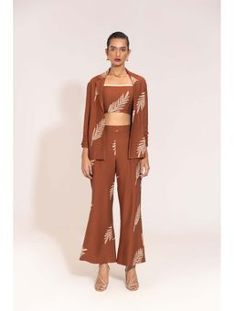 Sheczzar - Brown Linen Blend Three-Piece Co-Ord Set