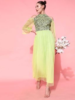 STREET 9 - Embellished Green Midi Dress