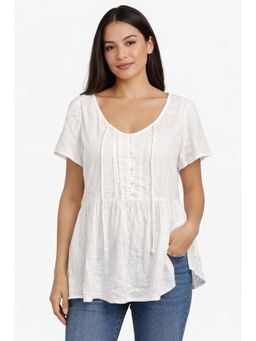 NOBARR - Womens White Viscose Linen Top