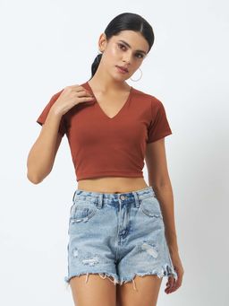 Trend Arrest - Classic Rust Crop Top