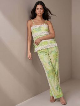 Outzidr - Multi Spaghetti Strap Printed Co-Ord Set