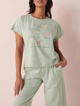 La Vie En Rose - Cotton Spandex T-shirt - Blue