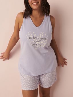 La Vie En Rose - Elp Giraffe Cotton Camisole - Purple