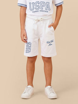 U.S. POLO ASSN. - Boys White Brand Embroidered Regular Fit Shorts