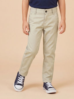 U.S. POLO ASSN. - Boys Beige Twill Slim Fit Trouser