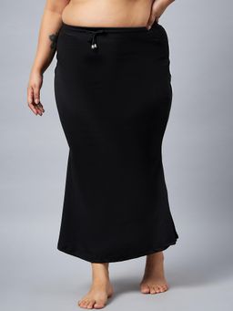 G Heist - Women Black Plus Size Solid Skinny Fit Saree Shapewear