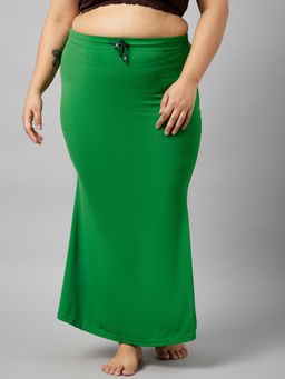 G Heist - Women Green Plus Size Solid Skinny Fit Saree Shapewear