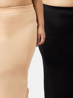 G Heist - Women Multi-Color Plus Size Elastic Seamless Saree Shapewear (Pack Of 2)