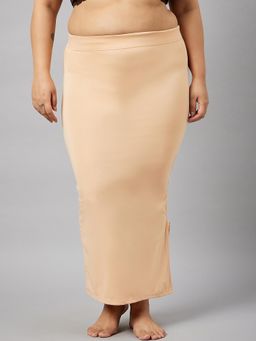 G Heist - Women Nude Plus Size Solid Seamless Saree Shapewear