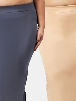 G Heist - Women Multi-Color Plus Size Elastic Seamless Saree Shapewear (Pack of 2)