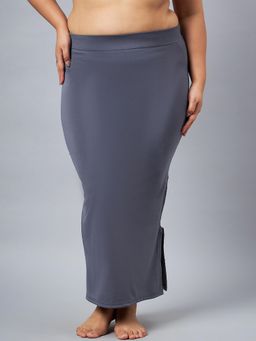 G Heist - Women Grey Plus Size Solid Seamless Saree Shapewear