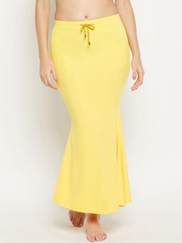 G Heist - Women Yellow Solid Skinny Fit Saree Shapewear