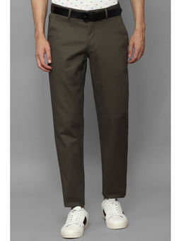 Louis Philippe - Men Brown Slim Fit Solid Flat Front Formal Trousers