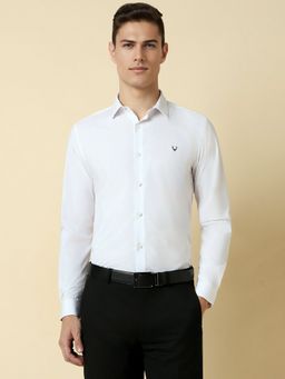 Allen Solly - Men White Slim Fit Solid Full Sleeves Formal Shirt