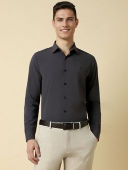 Allen Solly - Men Grey Slim Fit Solid Full Sleeves Formal Shirt