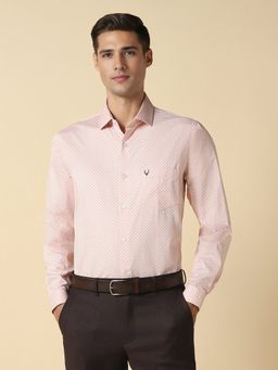Allen Solly - Men Pink Slim Fit Print Full Sleeves Formal Shirt