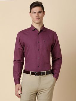 Allen Solly - Men Purple Slim Fit Solid Full Sleeves Formal Shirt