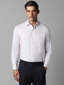 Louis Philippe - Men White Classic Fit Check Full Sleeves Formal Shirt