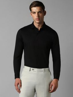 Louis Philippe - Men Black Slim Fit Solid Full Sleeves Formal Shirt