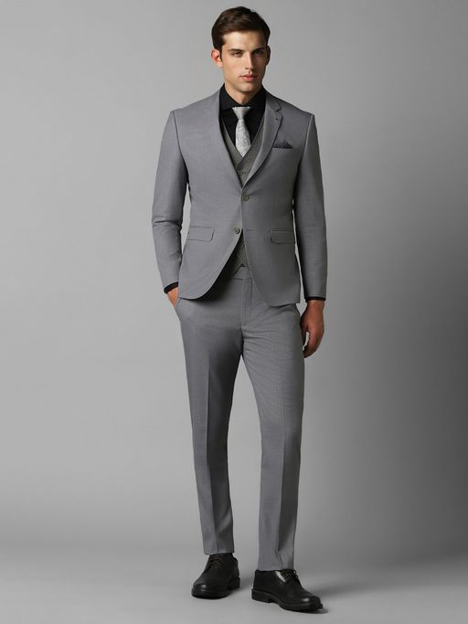 Louis Philippe Grey Slim Fit Blazer Louis Philippe Men Grey Slim