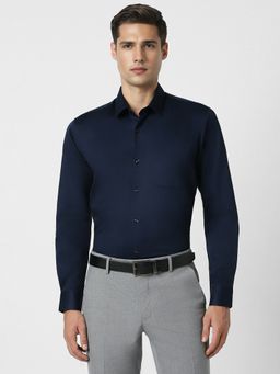 Peter England - Men Navy Regular Fit Formal Shirt
