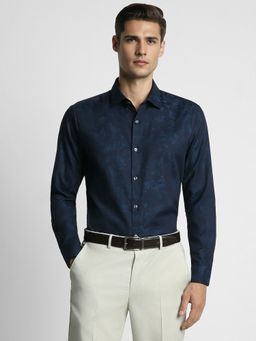Peter England - Men Navy Slim Fit Formal Shirt