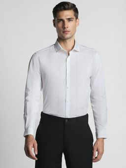 Peter England - Men Grey Super Slim Fit Formal Shirt