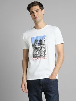 Simon Carter - White Half Sleeves Graphic T-Shirt