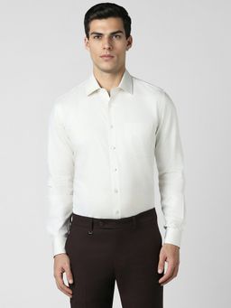 Van Heusen - Men White Slim Fit Solid Full Sleeves Shirt