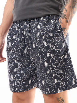Bewakoof - Official Peanuts Men's Navy Blue Snoopy All Over Printed Boxers