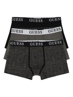Guess - Men Grey Printed Regular Fit Trunk (Pack of 3)