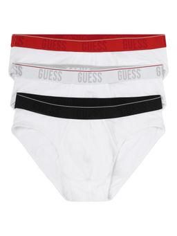 Guess - Men White Solid Regular Fit Brief (Pack of 3)