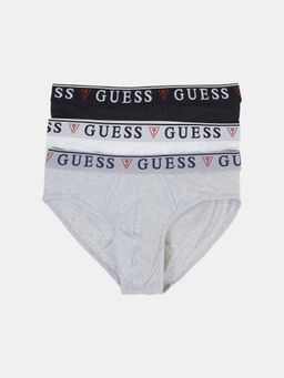 Guess - Men Multi-Color Solid Regular Fit Brief (Pack of 3)