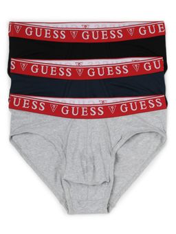 Guess - Men Multi-Color Solid Regular Fit Brief (Pack of 3)