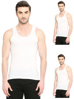 VIP - Bonus Classic Mens Snow White Premium Cotton Vest (Pack of 3)