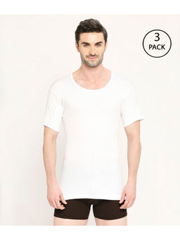 VIP - Nawab Mens Round Neck Half Sleeve 100% Cotton Vest (Pack of 3)