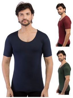 VIP - Mens Supreme Colour Half Sleeve Pure Cotton Vest in Assorted (Pack of 3)