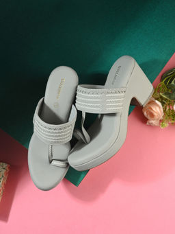CLOG LONDON - Womens Grey One Toe Block Heels