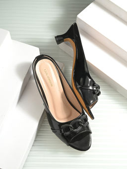 CLOG LONDON - Womens Black Peep Toe Heels