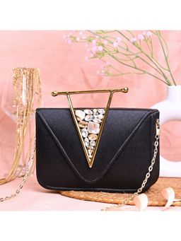 sugarcrush - Black Luxury Flap Bag with Handle