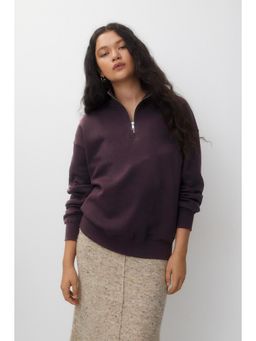 MIXT by Nykaa Fashion - High Neck Sweatshirt - Purple