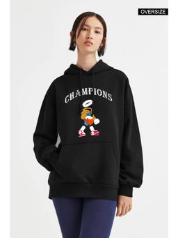 MIXT by Nykaa Fashion - Oversized Hooded - Black