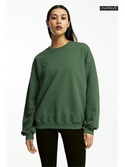 MIXT by Nykaa Fashion - Round Neck Solid Sweatshirt - Green
