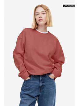 MIXT by Nykaa Fashion - Round Neck Solid Sweatshirt - Rust