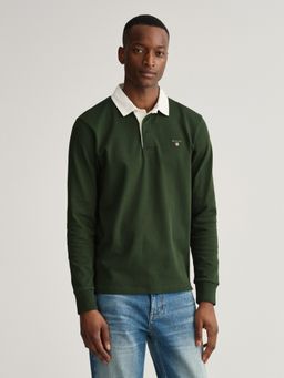 GANT - Men Green Solid Regular Fit Polo T-Shirt